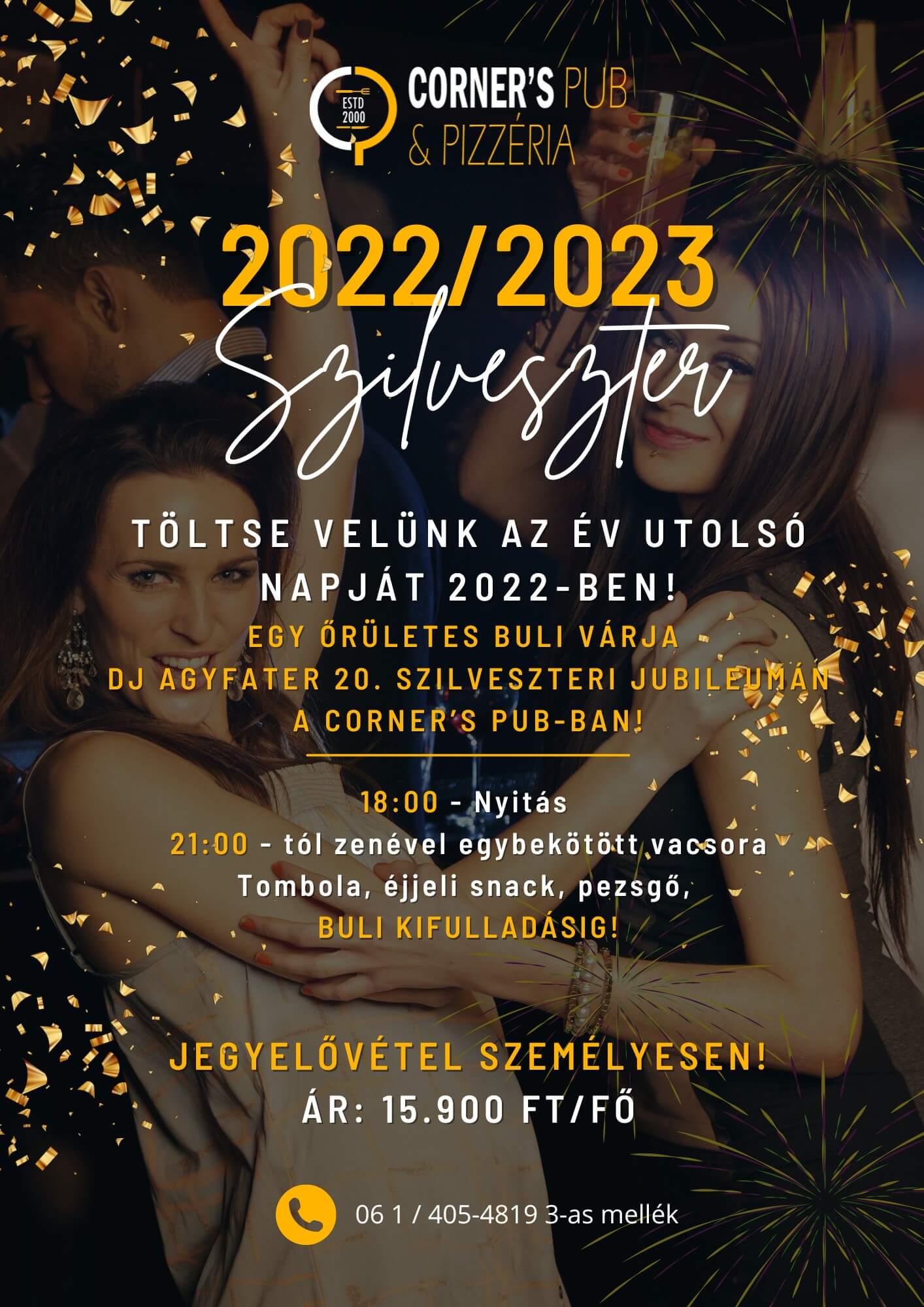 Corners's Pub Budapest Szilveszter 2022/2023